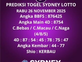 Prediksi Togel Sydney Lotto