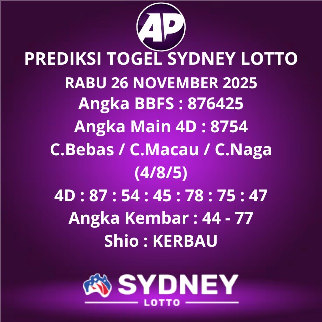 Prediksi Togel Sydney Lotto