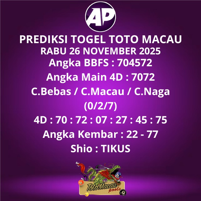 Prediksi Togel Toto Macau