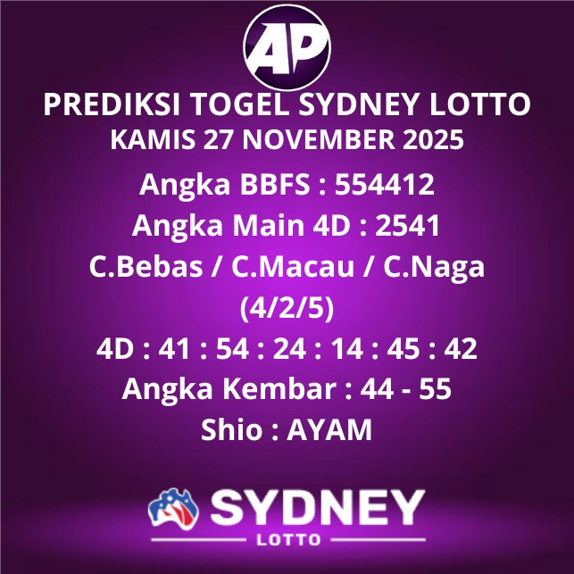 Prediksi Togel Sydney Lotto