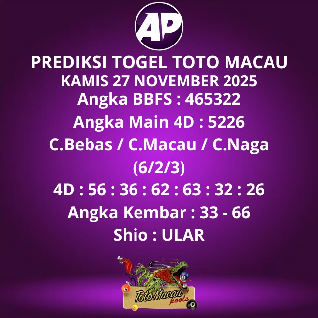 Prediksi Togel Toto Macau