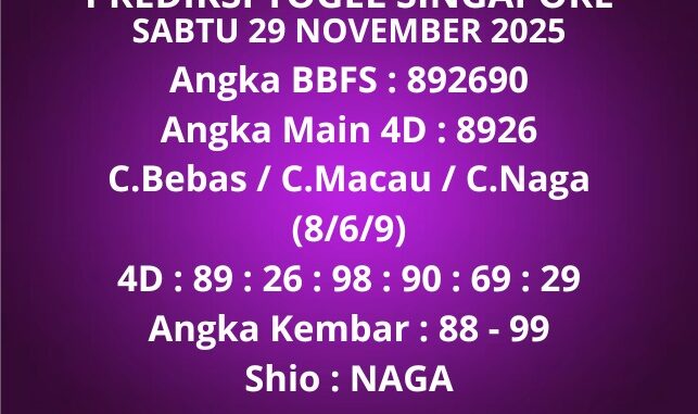 Prediksi Togel Singapore