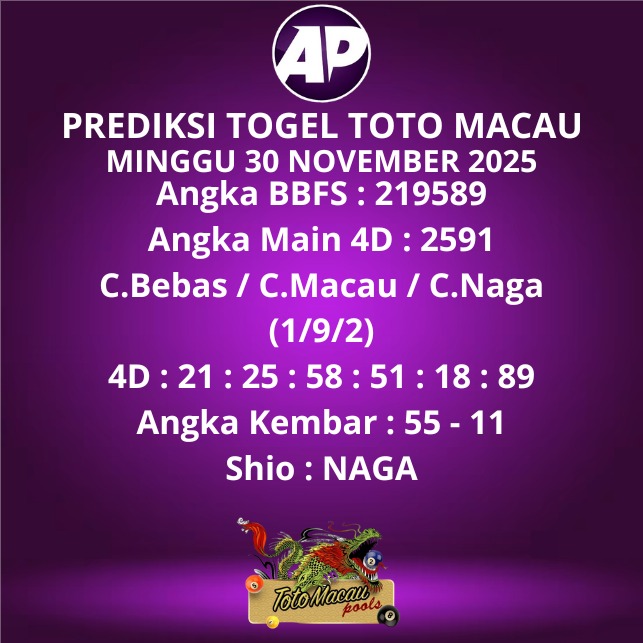 Prediksi Togel Toto Macau