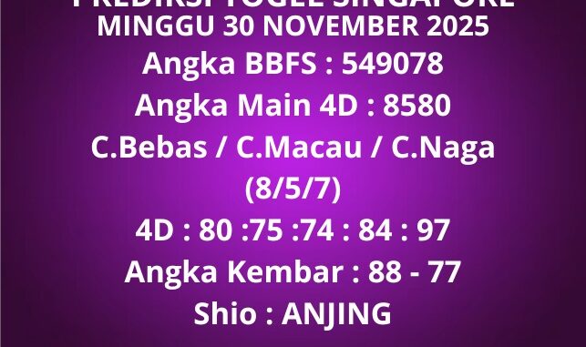 Prediksi Togel Singapore