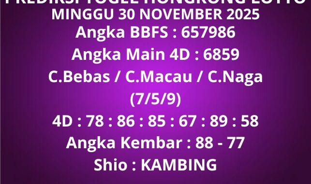 Prediksi Togel Hongkong Lotto