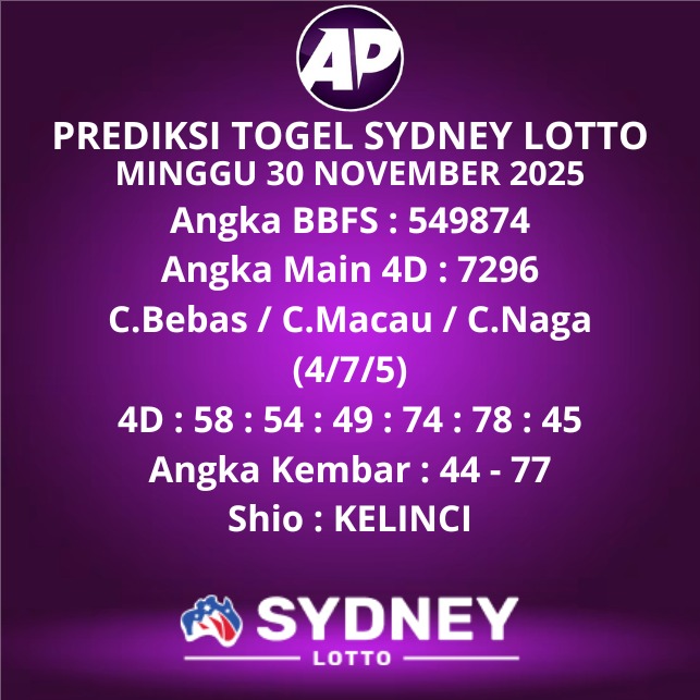 Prediksi Togel Sydney Lotto