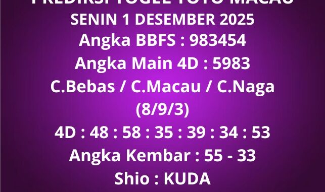 Prediksi Togel Toto Macau
