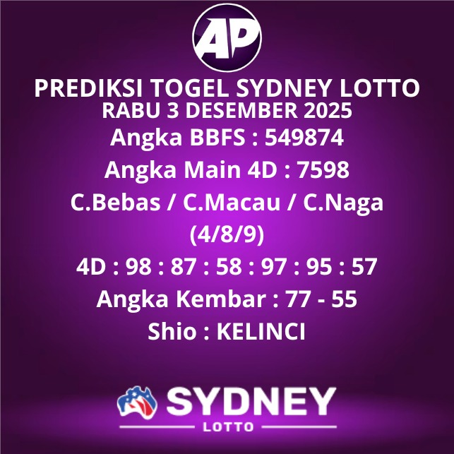 Prediksi Togel Sydney Lotto