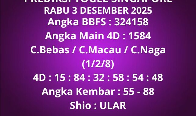 Prediksi Togel Singapore