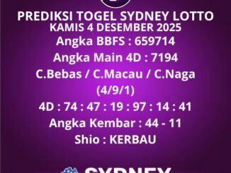 Prediksi Togel Sydney Lotto