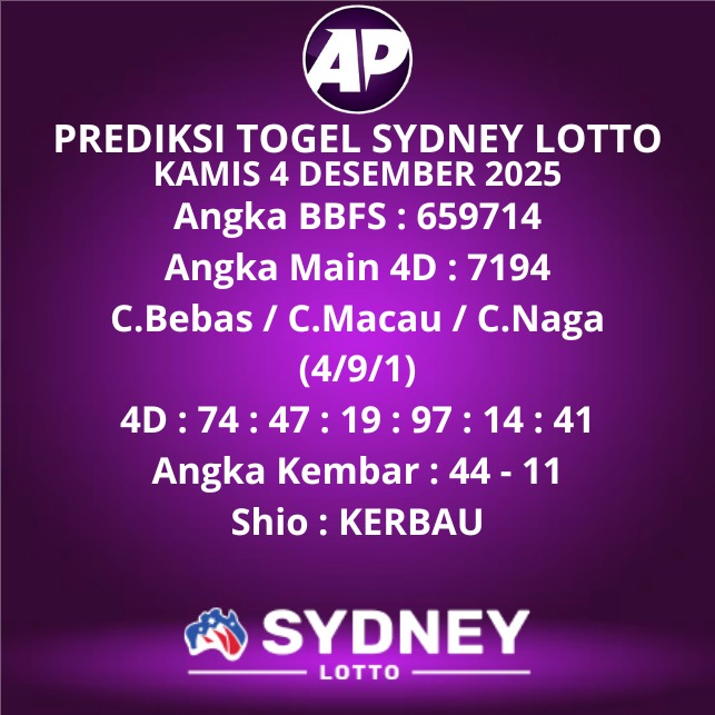 Prediksi Togel Sydney Lotto