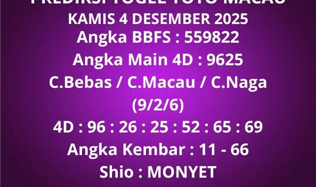 Prediksi Togel Toto Macau