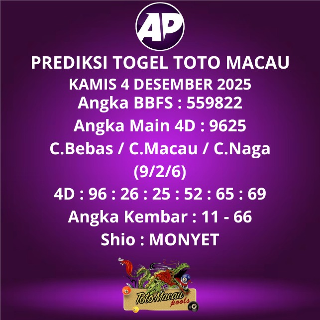 Prediksi Togel Toto Macau