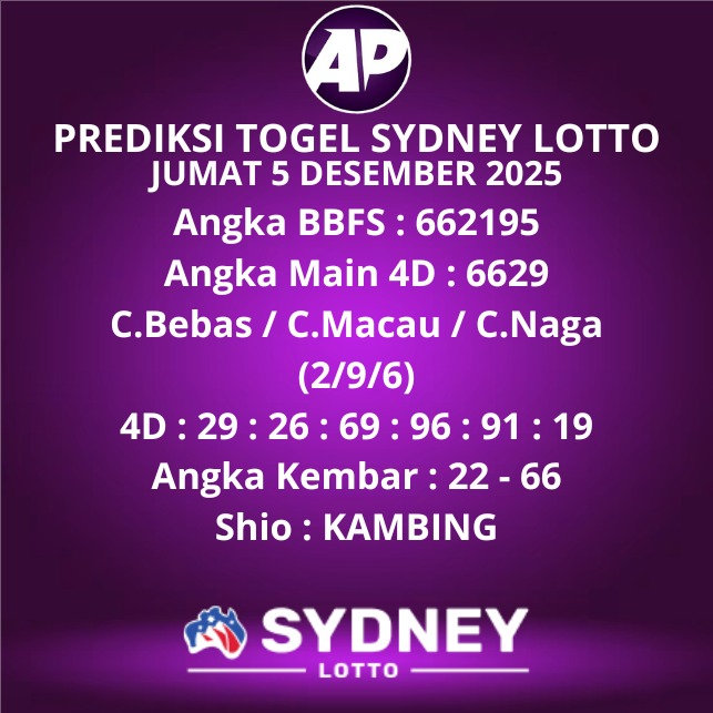 Prediksi Togel Sydney Lotto