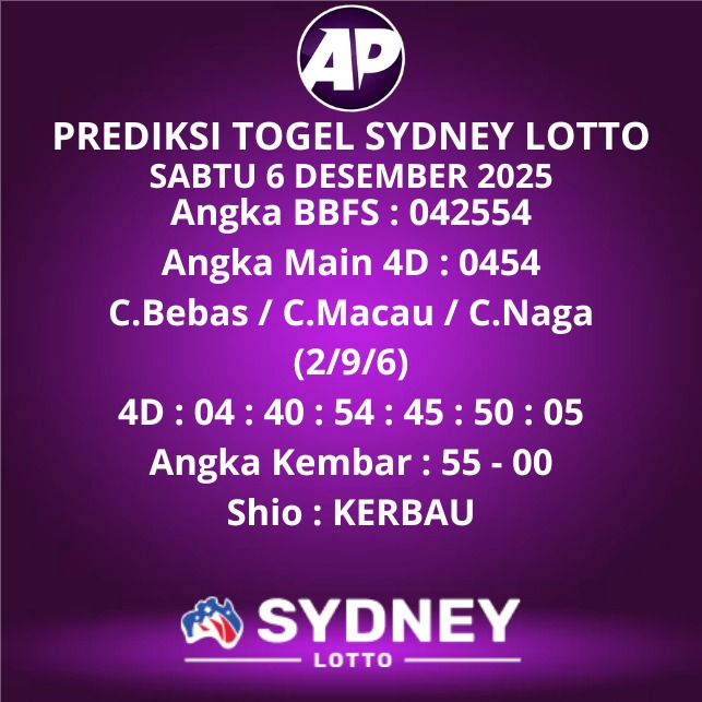 Prediksi Togel Sydney Lotto