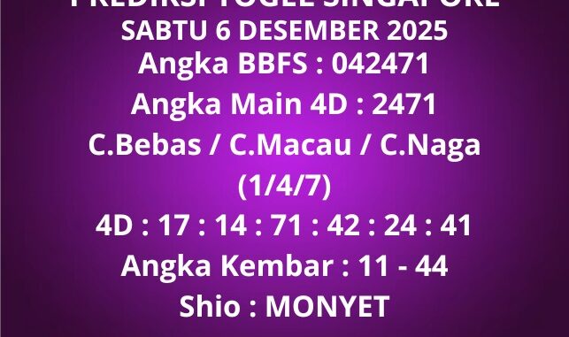 Prediksi Togel Singapore