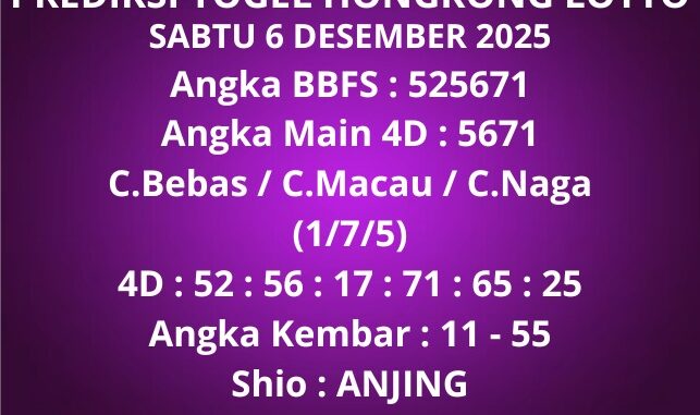 Prediksi Togel Hongkong Lotto