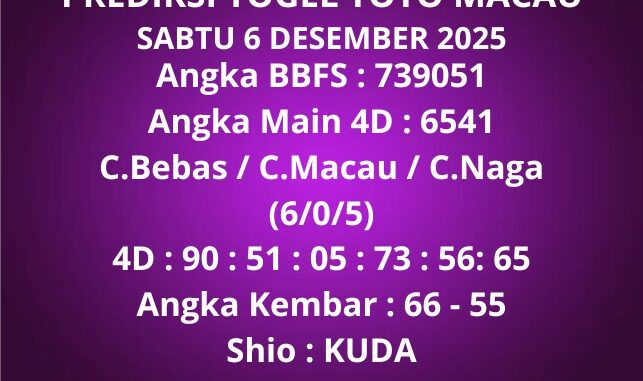 Prediksi Togel Toto Macau