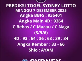 Prediksi Togel Sydney Lotto
