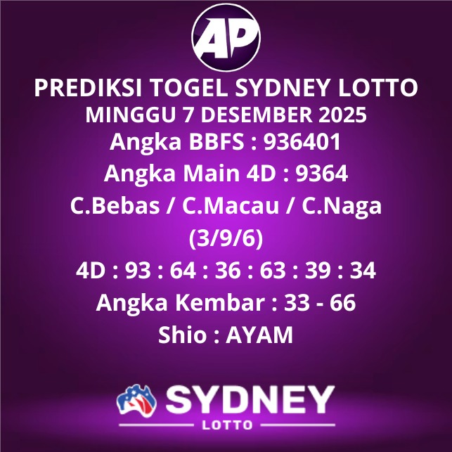 Prediksi Togel Sydney Lotto
