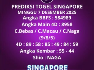 Prediksi Togel Singapore