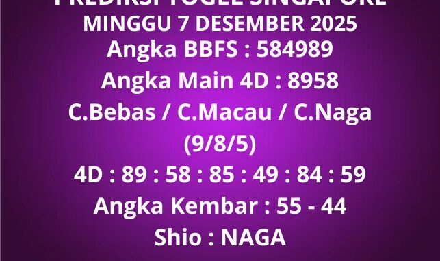 Prediksi Togel Singapore