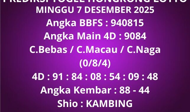 Prediksi Togel Hongkong Lotto