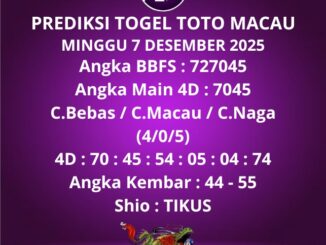 Prediksi Togel Toto Macau