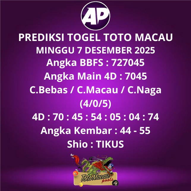Prediksi Togel Toto Macau