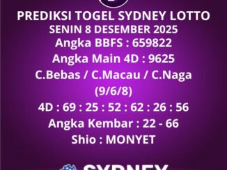 Prediksi Togel Sydney Lotto