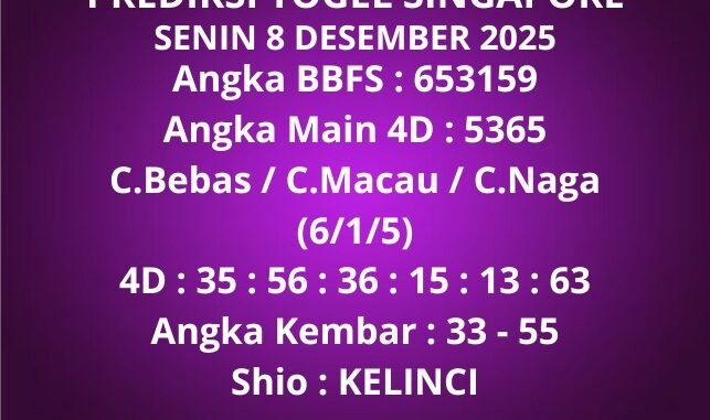Prediksi Togel Singapore