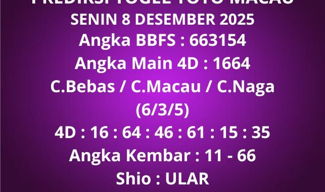 Prediksi Togel Toto Macau