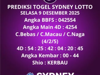 Prediksi Togel Sydney Lotto