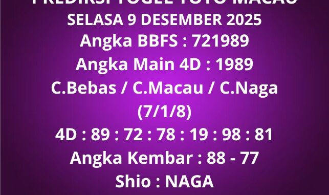 Prediksi Togel Toto Macau