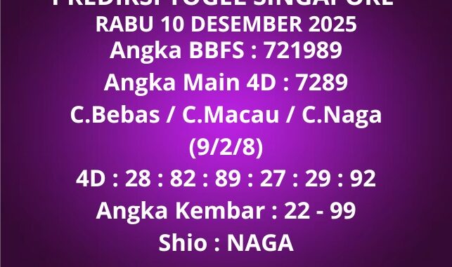Prediksi Togel Singapore