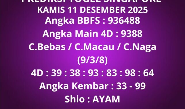 Prediksi Togel Singapore