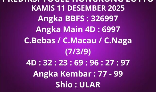 Prediksi Togel Hongkong Lotto