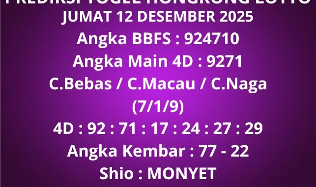 Prediksi Togel Hongkong Lotto