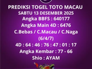 Prediksi Togel Toto Macau