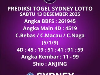 Prediksi Togel Sydney Lotto