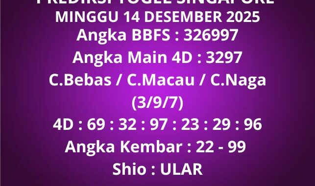 Prediksi Togel Singapore