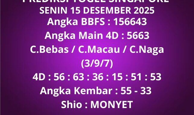 Prediksi Togel Singapore