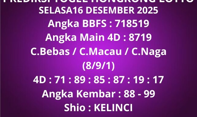 Prediksi Togel Hongkong Lotto