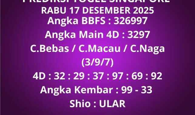 Prediksi Togel Singapore