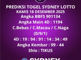 Prediksi Togel Sydney Lotto