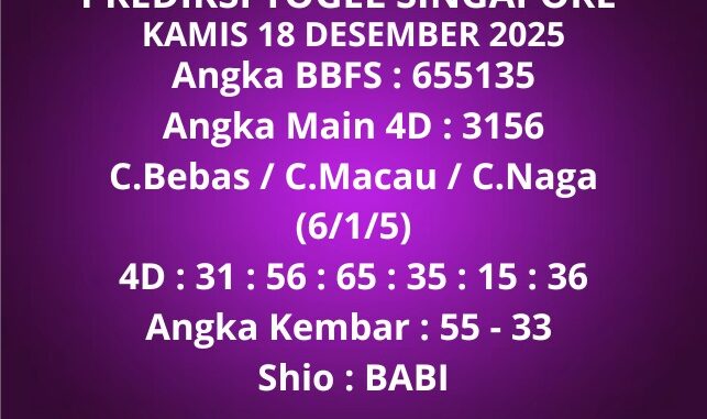 Prediksi Togel Singapore