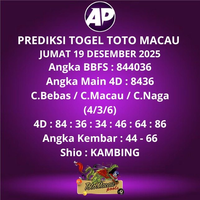 Prediksi Togel Toto Macau