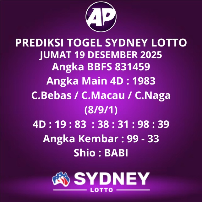 Prediksi Togel Sydney Lotto