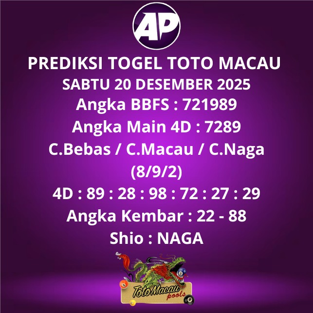 Prediksi Togel Toto Macau