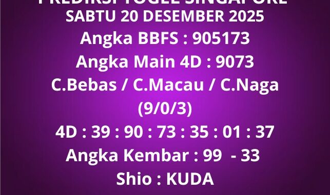 Prediksi Togel Singapore